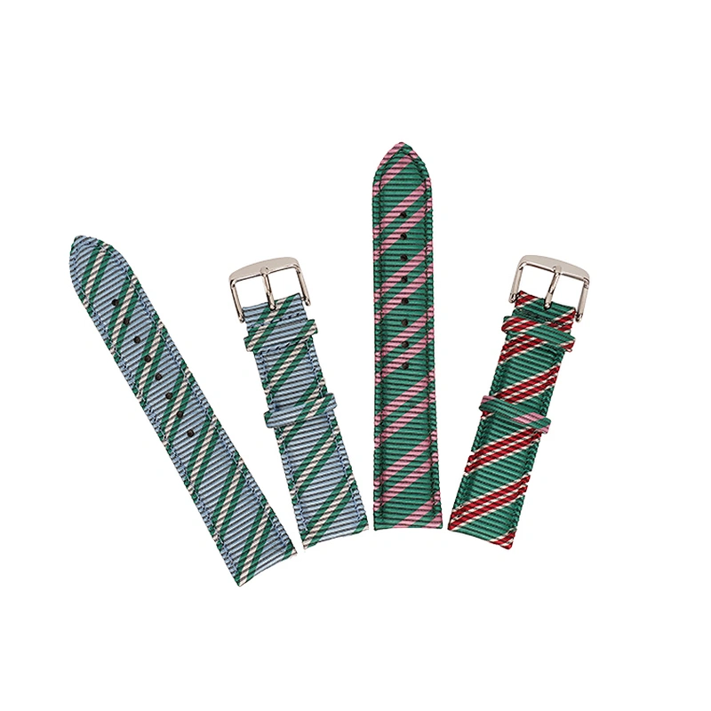 Factory Wholesale Fabric Stripe Cloth Leather Long And Short Belt Watch Strap