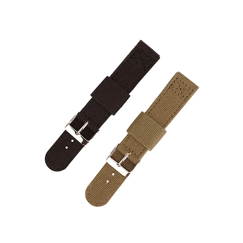 Custom Wholesale 18mm High Grade Buckle Black Canvas Cloth Watch Strap