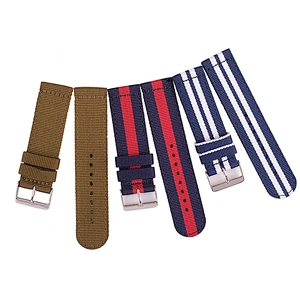 Custom Printed 18-22mm Bulk Wholesale Thick Custom Color Gold Nylon Watch Nato Strap
