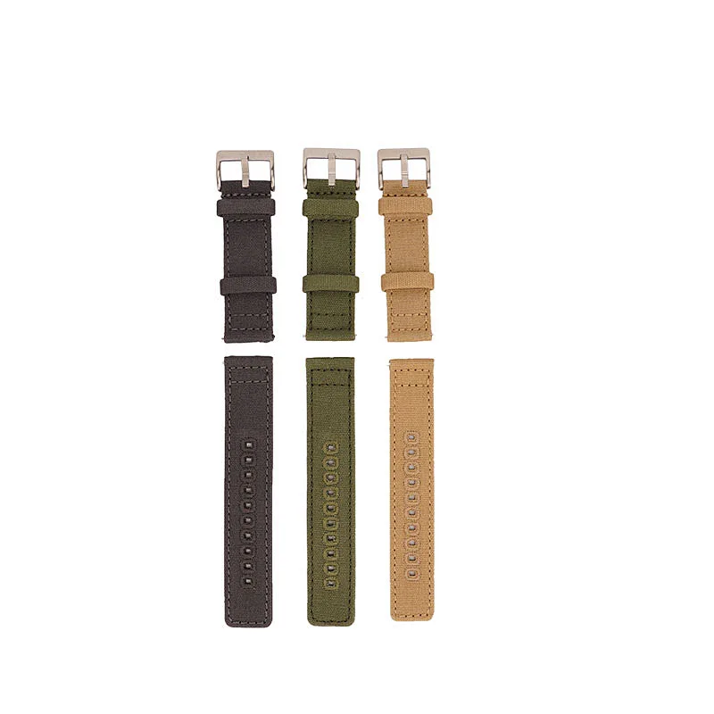 Custom Wholesale Durable Sport fine woven colorful buckle canvas Watch fabrics Strap