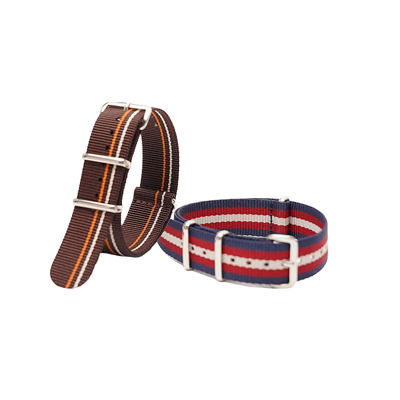 18mm 20mm 22mm Nylon Watch Band Stainless Steel Watch Buckle Nato Watch Strap