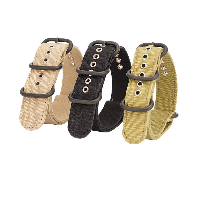 Manufacturers Custom Wholesale Durable Sport fine woven colorful buckle canvas Watch fabrics Strap