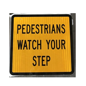 Road Safety Warning Sign With Class 1 Reflective 600x600mm Swing Stand Sign