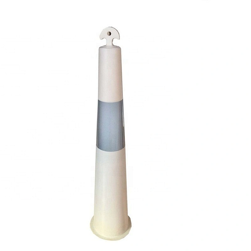 Safety Warning White Stackable Bollard With 6kg Rubber Base Plastic Traffic Warning Road Bollard
