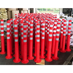 Road Safety 1000mm Flexible Bollard PU Traffic Bollard Waring Post