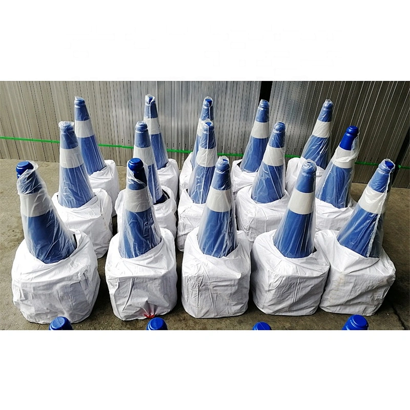 Road Safety 50cm Blue PE Traffic Cone With 100mm Reflective 20