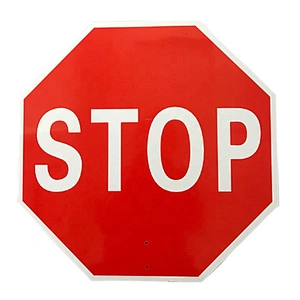 450mm Stop Slow Aluminum Sign Paddle Traffic Road Warning Sign  with Wooden Dowel for Safety