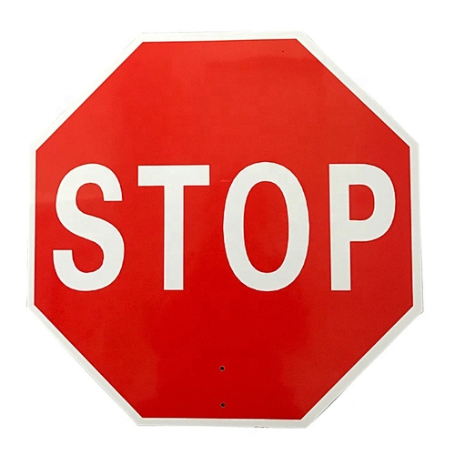 450mm Stop Slow Aluminum Sign Paddle Traffic Road Warning Sign  with Wooden Dowel for Safety