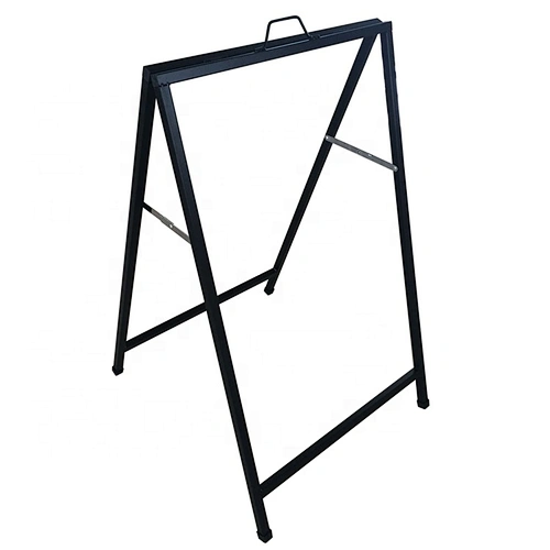 Advertising A Frame Sidewalk Sign Frame Portable Black Powder Coating Sign Frame With Handle Sign Stand