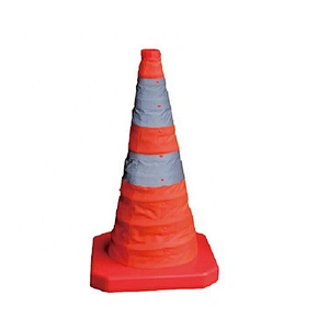Worksite Safety Cone  With Light And Reflective Fabric+ABS 700mm Collapsible Cone
