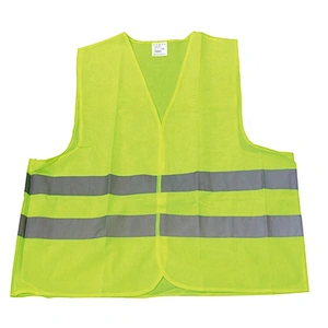 Personal Safety Knitted Fabric Yellow Safety Vest With Reflective Safety Cloth