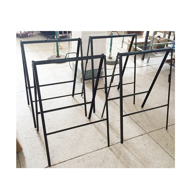 Advertising A Frame Sidewalk Sign Frame Portable Black Powder Coating Sign Frame With Handle Sign Stand