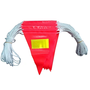 High Visibility Plastic Reflective Orange Warning Safety Bunting Flag