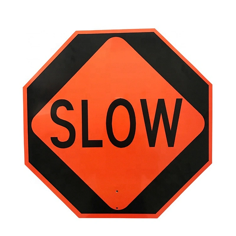 450mm Stop Slow Aluminum Sign Paddle Traffic Road Warning Sign  with Wooden Dowel for Safety