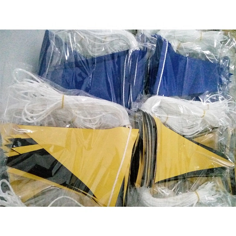 Outdoor Colorful Pennant Banner Safety Hi-Vis Fluorescent Flag Warning Flag Reusable Tough PVC Triangle Bunting Flagline