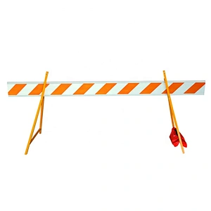 UV Resistant White Barrier Board With Yellow Engineer Grade Reflective Barrier Stand