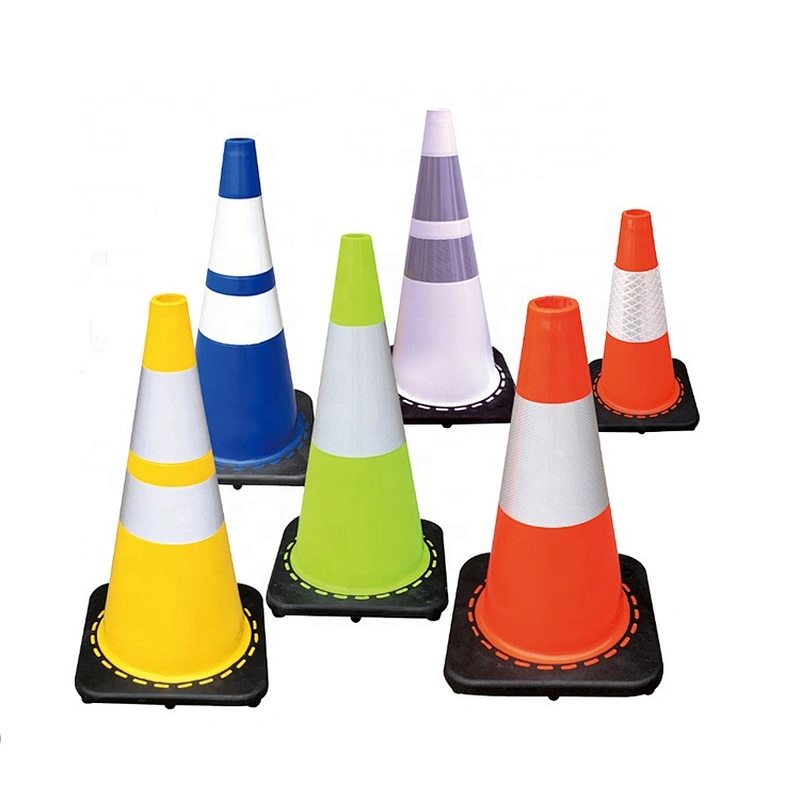 Saferty Cone With High Intense Grade Reflective And Black Base 700mm Yellow Traffic Cone