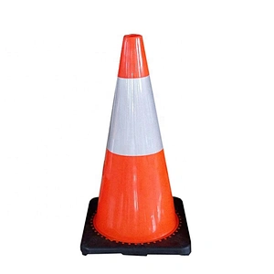 Saferty Cone With High Intense Grade Reflective And Black Base 700mm Yellow Traffic Cone