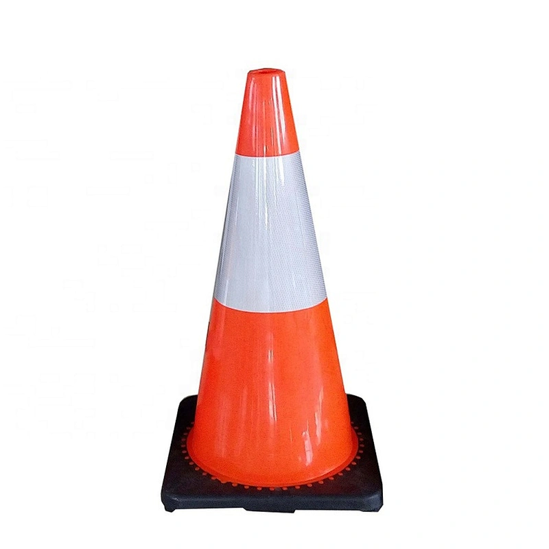 Saferty Cone With High Intense Grade Reflective And Black Base 700mm Yellow Traffic Cone