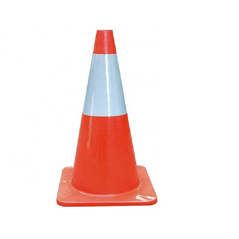 Road Safety 700mm Orange Plastic PVC Traffic Cone With High Intense Grade Reflective