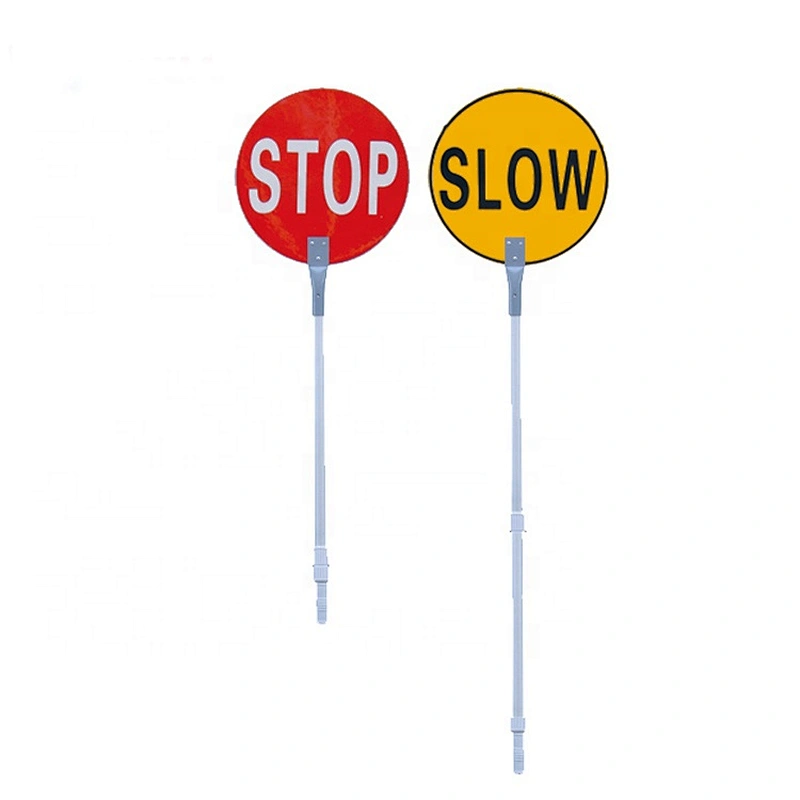 450mm Diameter Custom Reflective Aluminum Paddle and Handle Traffic Road Warning Sign with Stop/Slow