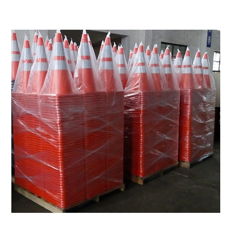 Road Safety 700mm Orange Plastic PVC Traffic Cone With High Intense Grade Reflective