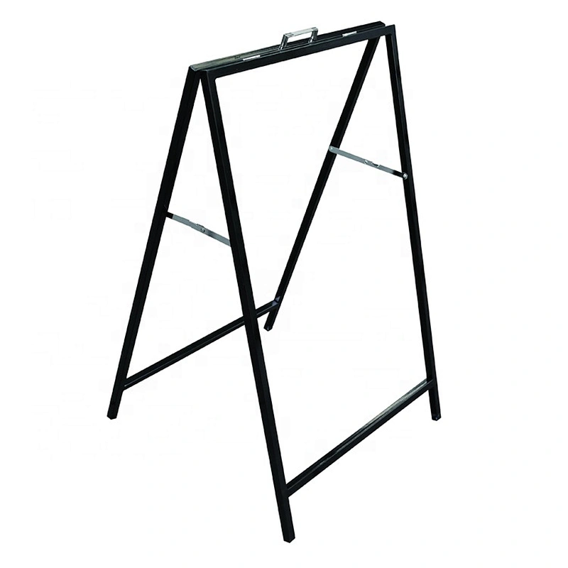Advertising A Frame Sidewalk Sign Frame Portable Black Powder Coating Sign Frame With Handle Sign Stand
