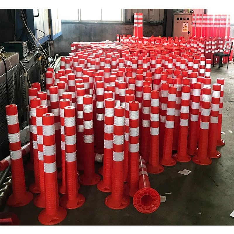 Road Safety 1000mm Flexible Bollard PU Traffic Bollard Waring Post