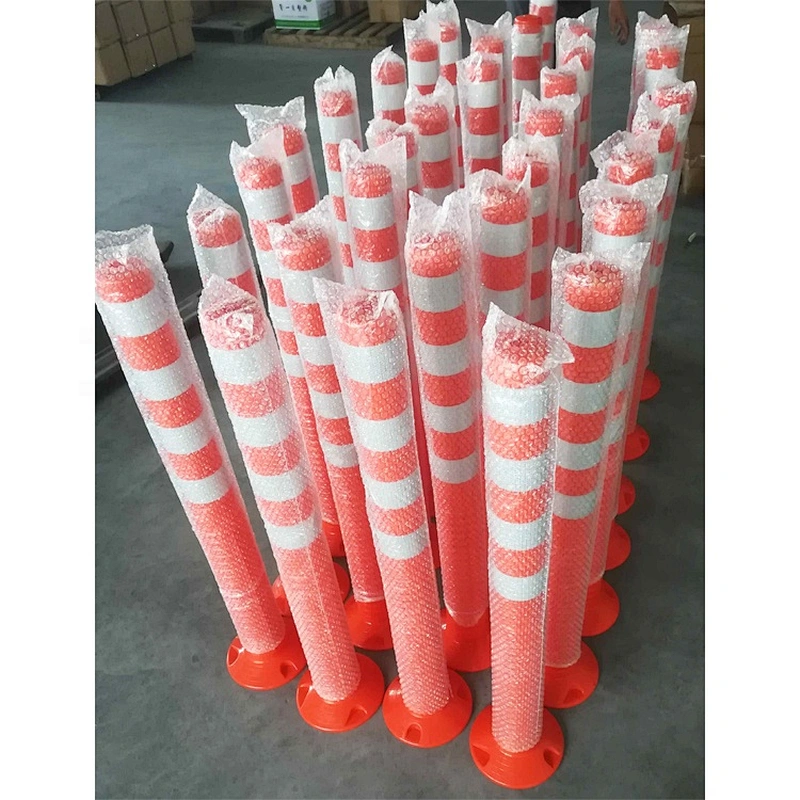 Road Safety 1000mm Flexible Bollard PU Traffic Bollard Waring Post