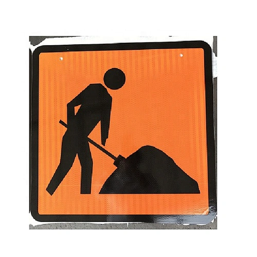 Road Safety Warning Sign With Class 1 Reflective 600x600mm Swing Stand Sign
