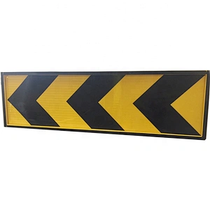 Road Warning Sinage Frame Yellow Poweder Coating 1500x450mm Boxed Edge Sign