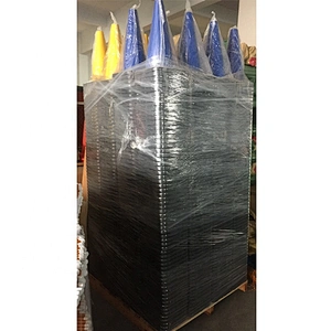Flexible Road Safety Warning Cone  With High Intense Grade Reflective And Black Base 450mm Blue Traffic Cone