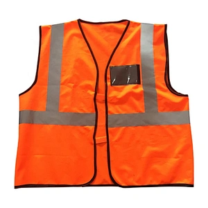 High Quality Knitted Fabric Orange Safety Vest With 3 Pcs Reflective 680x640mm Safety Reflective Vest
