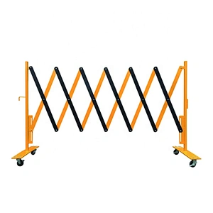 Portable Metal Retractable Traffic Road Safety Fencing Barricade Powder Coated with Removable Castors
