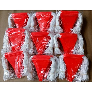 Outdoor Colorful Pennant Banner Safety Hi-Vis Fluorescent Flag Warning Flag Reusable Tough PVC Triangle Bunting Flagline