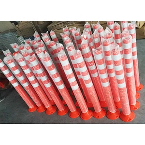Road Safety 1000mm Flexible Bollard PU Traffic Bollard Waring Post