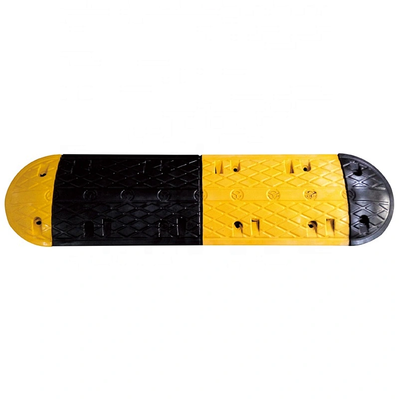 Removable Driveway  500x350x50mm Speed Hump Traffic Yellow And Black Car Heavy Duty Rubber Bump Speed Hump