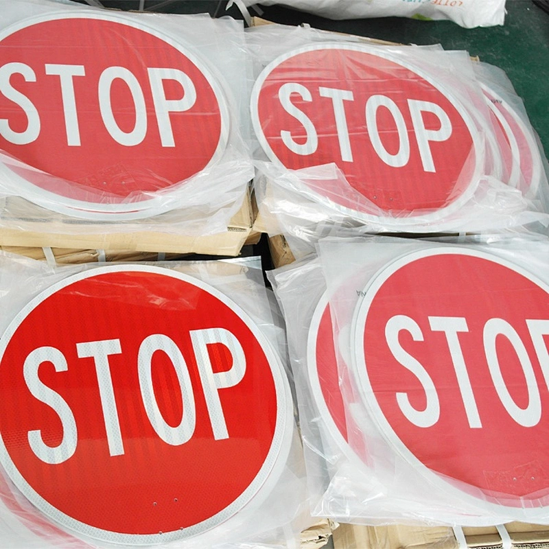 450mm Diameter Custom Reflective Aluminum Paddle and Handle Traffic Road Warning Sign with Stop/Slow