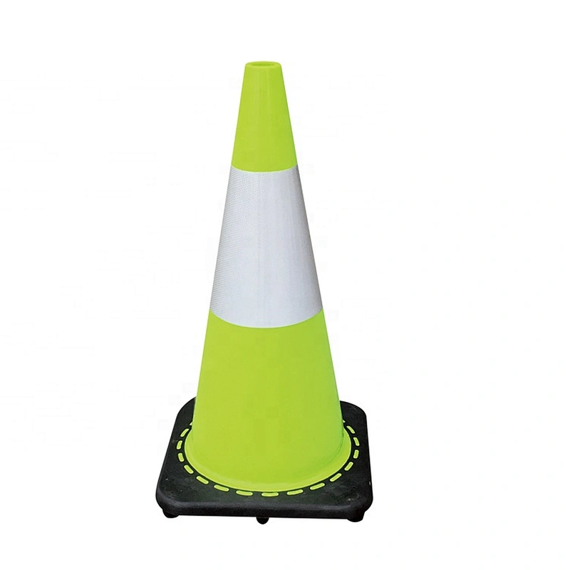 Saferty Cone With High Intense Grade Reflective And Black Base 700mm Yellow Traffic Cone