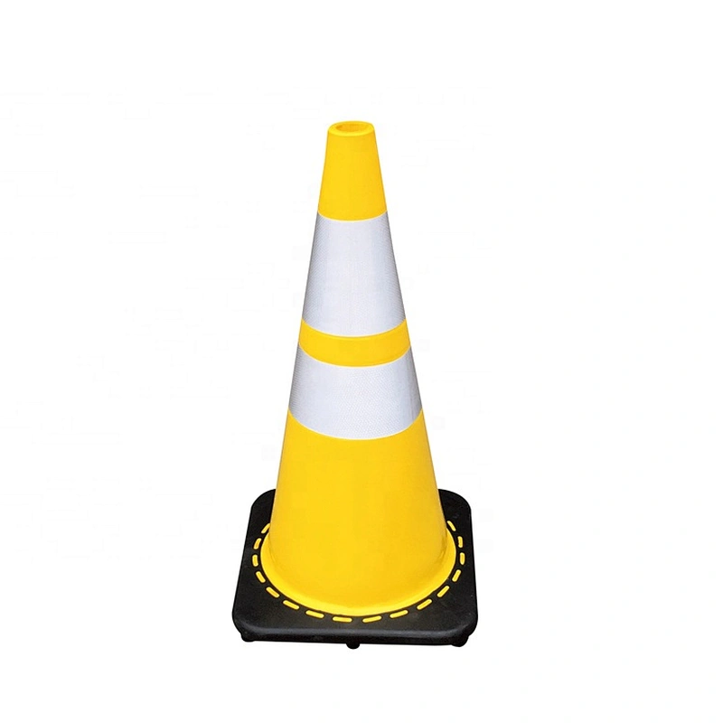 Saferty Cone With High Intense Grade Reflective And Black Base 700mm Yellow Traffic Cone