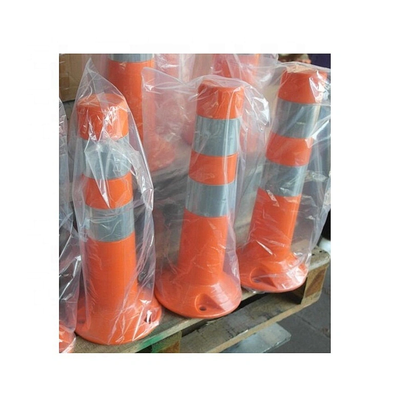 Plastic Road Warning Post 450mm Flexible Bollard PU Traffic Bollard
