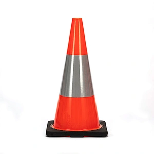 Hot Saling 700mm Orange Traffic Cone With High Intense Grade Reflective And Black Base Red Traffic Cone
