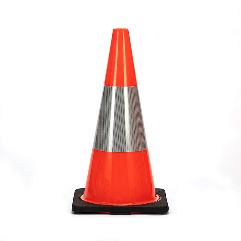 Hot Saling 700mm Orange Traffic Cone With High Intense Grade Reflective And Black Base Red Traffic Cone