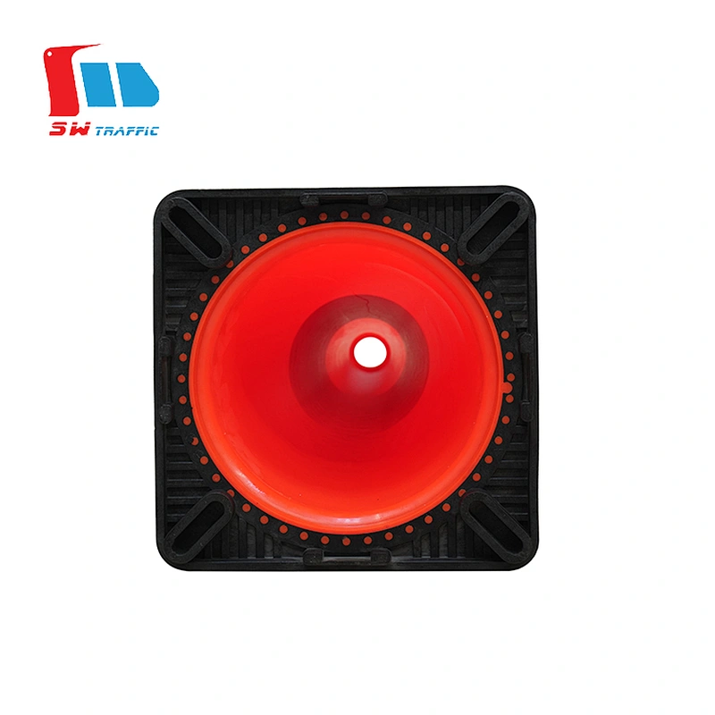 Hot Saling 700mm Orange Traffic Cone With High Intense Grade Reflective And Black Base Red Traffic Cone