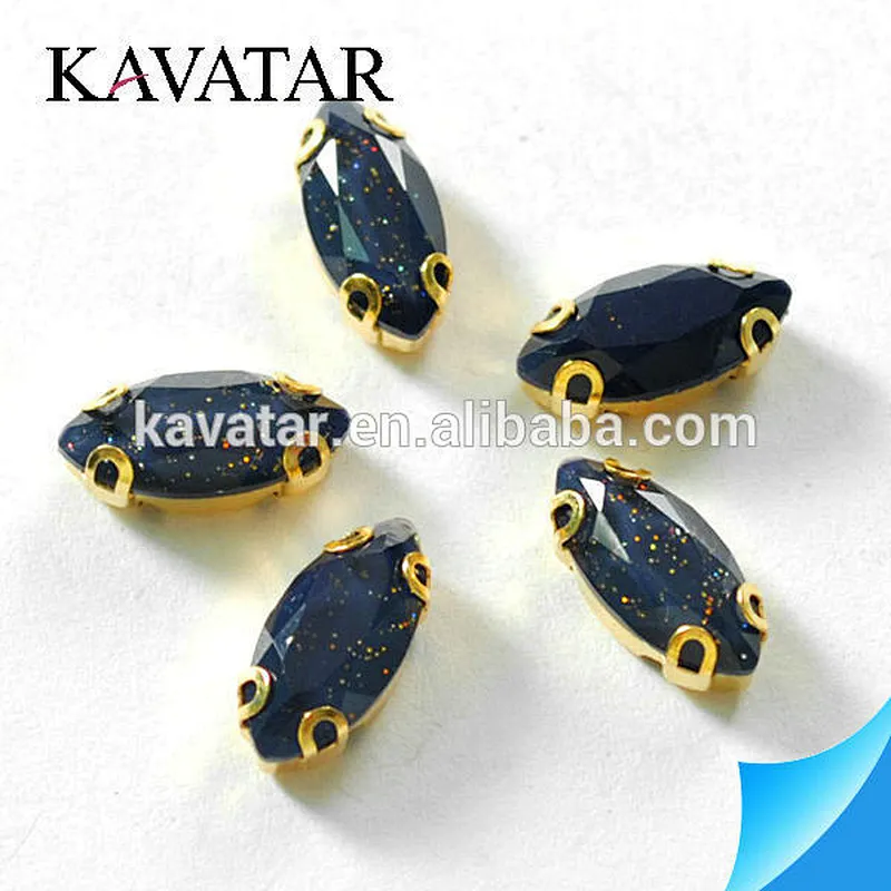 Wholesale loose powder inserted rhinestone in marquise shape