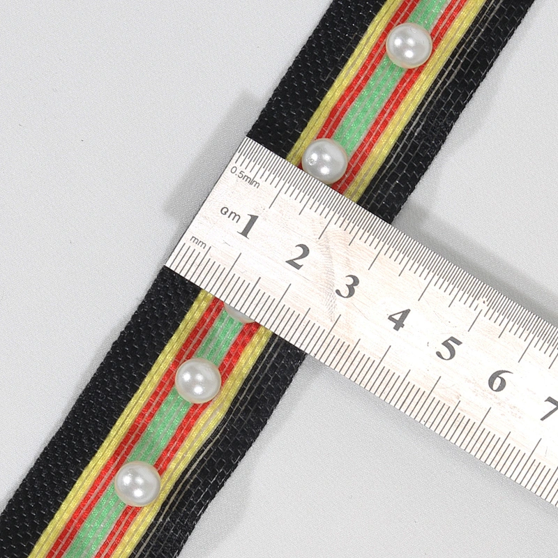 Women clothing decoration pearl beaded ribbon trim wholesale
