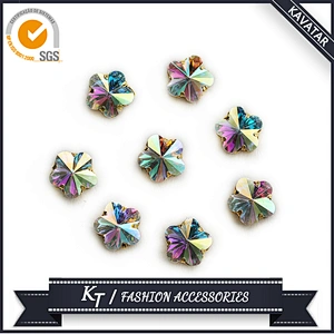 Round Shape Crystal Fancy Stones With Claw Metal Setting Rhinestone For Pendant