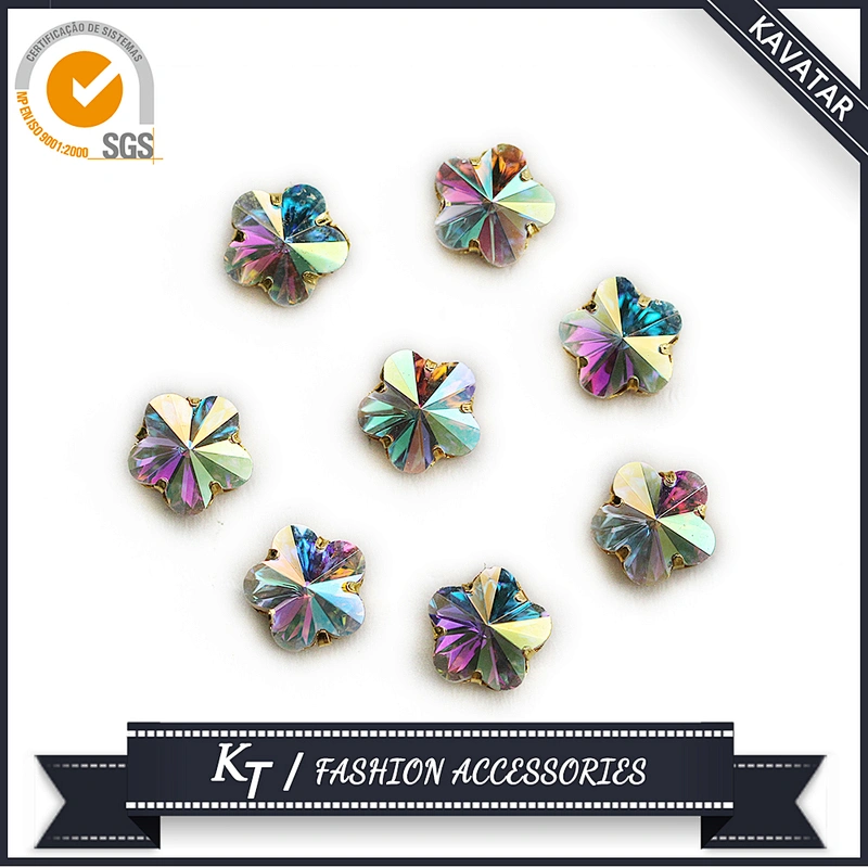Round Shape Crystal Fancy Stones With Claw Metal Setting Rhinestone For Pendant