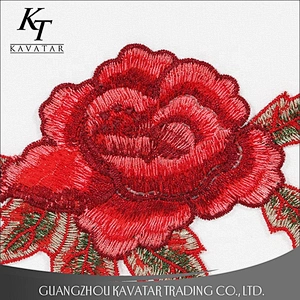 Fashion Custom Design Applique Embroidery Flower Patches For Clothes