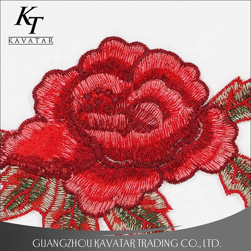 Fashion Custom Design Applique Embroidery Flower Patches For Clothes
